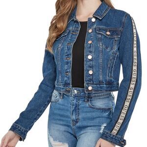 Guess Cavora Logo Cropped Denim Jacket